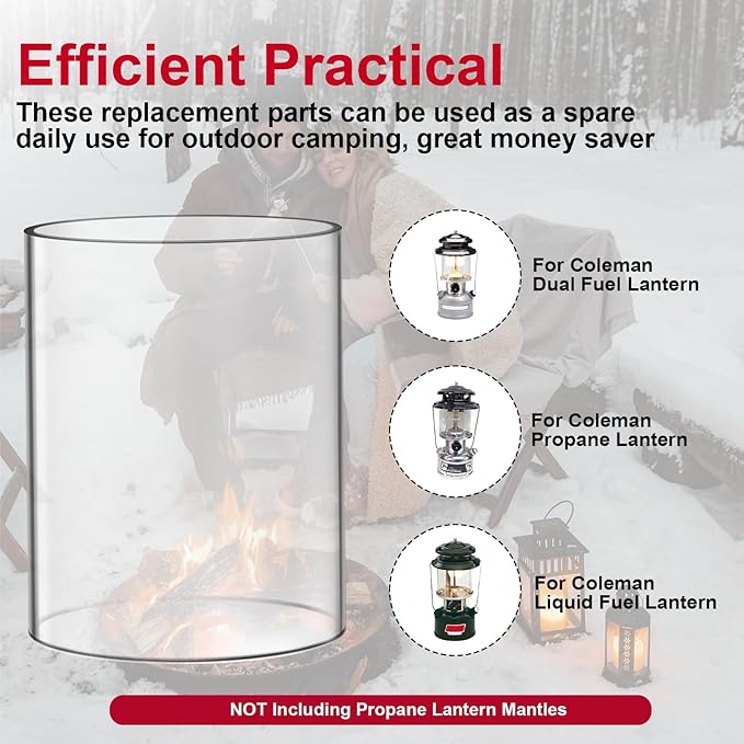 Lantern Glass Replacement for Coleman Lanterns Glass Globe Compatible with Coleman Propane Lantern glass,for Coleman 288 Lantern Globe for Coleman Lantern Globe Replacement for Coleman Lantern Parts