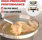 Barton 23" Concave Comal Set 80,000 BTU Propane Burner Stove and Burner Stand, Discada Disc Cooker, Taco Para Carnitas Tortillas Stir Fry Wok