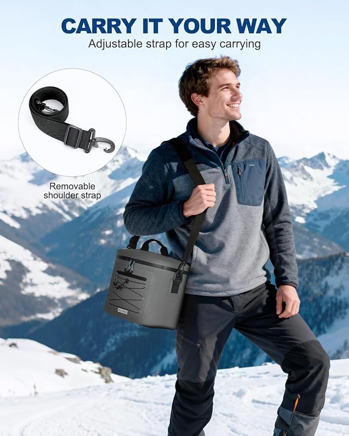 Cooler Bag, 7/16/30 Can Soft Sided Small Portable Insulated Cooling Pack, Everyday Lunch Cooler, Leakproof Ice Chest for Beach, Camping, Travel, Picnic