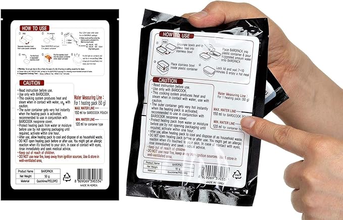 Flameless Heating Packs 50g (10 Pack) – Water Activated Food Warmer, Portable Food Warmer for Camping, Hiking, Travel & Emergency – Model BP-002