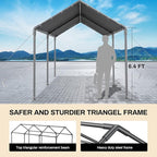 Carport 10x20 Ft Heavy Duty Canopy Steel Canopy Storage Shed,Portable Garage Party Tent,Portable Garage All-Season Tarp for Carport Grey