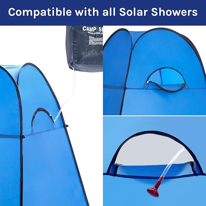 Wolfwise Pop Up Shower Tent, Portable Instant Changing Tent with Ventilation Window & Carry Bag, Privacy Bathroom Toilet for Beach, Camping & Outdoor, Width 47 ", Height 83 ", Blue