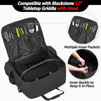 samdew Carry Bag for 22 Inch Tabletop Griddle with Hood, Outdoor Grill Cover Compatible with Blackstone 22 Inch Tabletop Griddle with Hood, Portable Camping Grill Storage Case with Pockets, Bag Only