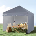 CROWN SHADES 8x8 Canopy Sidewalls (4pck) - Replacement Walls for 8x8 Gazebo, Event Shelter Accessories - Gray