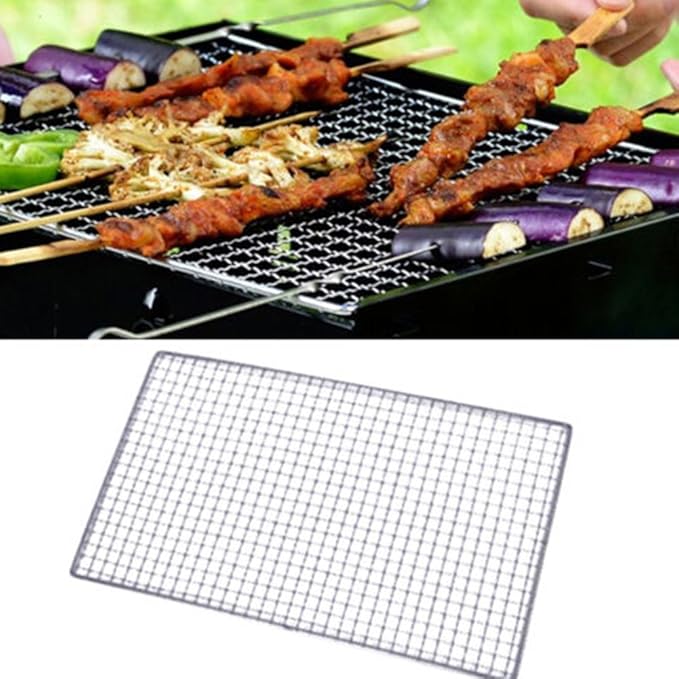 Stainless Steel BBQ Grill Grates Replacement - Mesh Wire Net, 25x40cm/9.8x15.7in, for Outdoor Barbecue and Camping