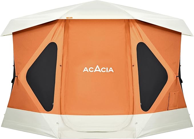 Acacia Camping Tent, Pop Up Camping Tent with 8 Windows and Footprint, Waterproof Windproof Easy Setup Hub Tent for Family Camping, Hiking and Glamping