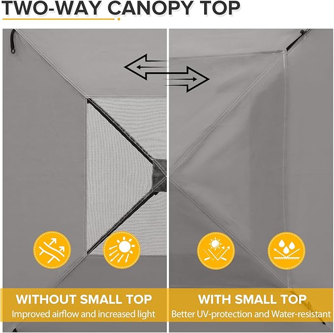 EAGLE PEAK Flex Ultra Compact 4x4 Pop-up Canopy Tent with Vented Top, Sun Shelter, Fast Set Up Changing Room, Portable Privacy Canopy for Camping, Photoshoots, and More (Gray)