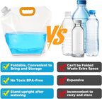 16 Pcs Water Emergency Container Bag, 1.3 Gallon Storage Bags, Freezable, BPA Free Food Grade Clear Plastic Water Carrier Tank, Foldable Storage Bottle for Camping Riding
