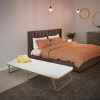 MAMIZO Folding Bed 75" x 31", Rollaway Bed with Mattress for Adults, Metal Frame with Memory Foam Mattress, Guest Bed for Bedroom,Office,Camp,No Assembly Required,Gold