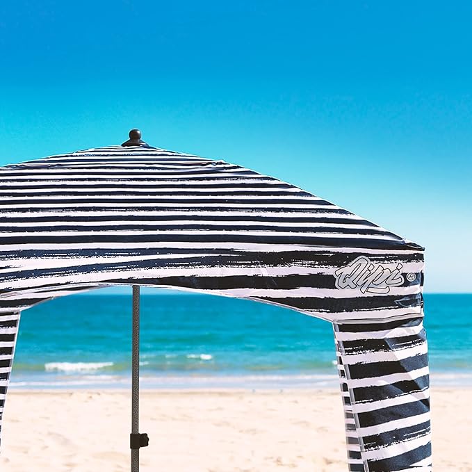 Qipi Beach Cabana - Easy to Set Up Canopy, Waterproof, Portable 6' x 6' Beach Shelter, Included Side Wall, Shade with UPF 50+ UV Protection, Ultimate Sun Umbrella - for Kids, Family & Friends