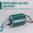 1000W Pure Sine Wave Inverter with ATS Mode, 12V DC to AC 120V Converter for Off-Grid System, RV, Truck, Camping, Peak 2000W