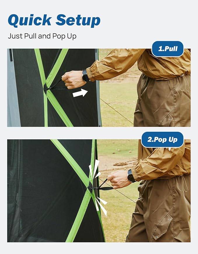 JOYTUTUS Dual-Use Pop up SUV Tents for Camping, 10x10.5 Ft Big Space 2 Rooms Car Tent, SUV Tailgate Tent for Family Camping, 5 Sides Canopy, Portable Carry Bag