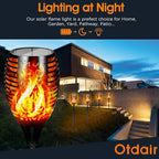 Otdair 96 LED Solar Lights Outdoor Upgraded 6 Pack, 43" Tall & Super Larger Size, Waterproof Tiki Torches for Outside, 2200mAh Solar Solar Torch Light with Flickering Flame for Path Yard Garden