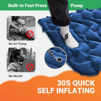 KingCamp Sleeping Pad for Camping, Inflatable Sleeping Pad Ultralight Connectable Camping Mattress with Pillow Built-in Foot Pump for Backpacking Hiking Tent Cot (Grey)