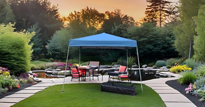 Impact Canopy 040000003 Slant Leg Canopy, 10' x 10', Blue-No Sidewall