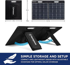 Westinghouse Portable 100W Solar Panel for Portable Power Stations, iPhone, iPad, Tablets, Laptop, with QC 3.0 USB and USB-C ports, DC Output, for Outdoors, Camping, RVs, and Travel