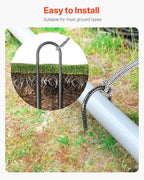 VEVOR Rebar Stakes, 10-Inch, Heavy-Duty 0.32 in Diameter U Shape, Galvanized Steel Ground Anchors with Chisel Point End & Rust-Resistant Coating, for Gardening Support, Fence, Camping Tents (12-Pack)
