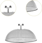 Stainless Steel Mesh Food Cover Round Mesh Food Tent Utility Lightweight Protector for Dining at The Beach, Park, or Camping, Diameter 26 cm