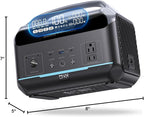 Portable Power Station 500W (Surge 1000W), 299Wh LiFePO4 Power Bank with AC Outlet, 1.2hrs Fast Charging, Solar Generator with 8 Output Ports for Camping, RV Travel, CPAP, Emergency