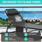 ABORON Patio Lounge Chair, Folding Guest Bed Cot for Adults, 500LB Heavy-Duty Capacity, Portable Extra Bed with Comfort Mat, Quick Fold Design for Indoor Guest Stays & Temporary Use