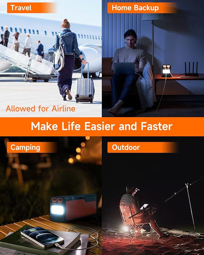J&J EASIER, FASTER Laptop Power Bank with AC Outlet 110V/100W, 140W Super Fast Charging USB-C, 27000mAh Portable Laptop Charger, Power Bank for Camping Home use, Battery Backup for WiFi Router CPAP