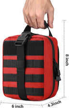 Molle Pouch ifak First aid kit Bag Empty Trauma Medical Tear away Pouches for Belt Backpack Vest Car Molly Med Case 600D nylon Small Tactical Pouch (RED)