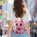 Upetstory Cherry Blossom Cat Drawstring Backpack Gym Sackpack Foldable Draw String Bag Lightweight Travel Storage Pouch Sports Gymsac PE Kit Bags for Outdoor Hiking Cycling Running Beach
