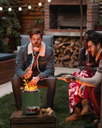 YEFU Tabletop Fire Pit 9.7 x 7.1 in, Flame Intensity Control Camping Stove for Outdoor & Patio, Fueled by Pellets or Wood, Safe Burning Table Top Firepit, with Travel Bag & 2 Mini Sticks, Green