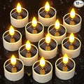 SoulBay Solar Tea Lights Outdoor Waterproof, 12 pcs 1.5" D x 2.1" Reusable Dusk to Dawn Flickering Small LED Tealight Candles, Flameless Votive Candle for Lanterns Patio Garden Camping Décor
