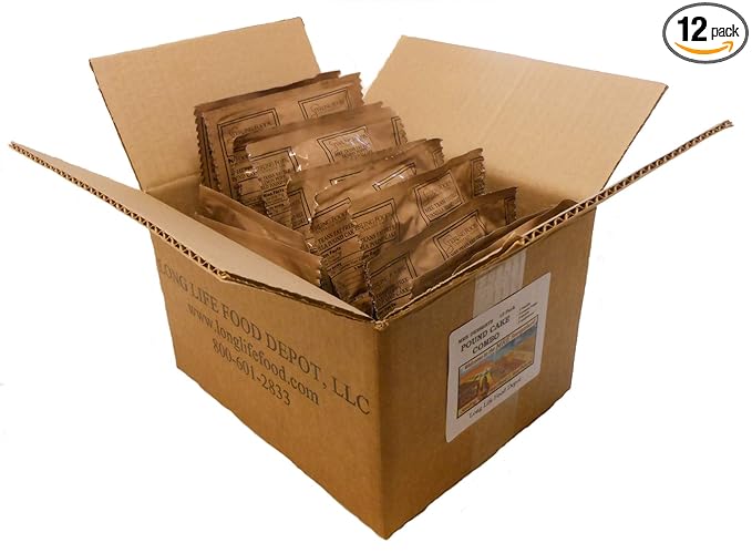 MRE Pound Cake Variety Pack (12-Pack) – Long Shelf Life – 2024+ Production Dates by Long Life Food Depot – Meals Ready to Eat