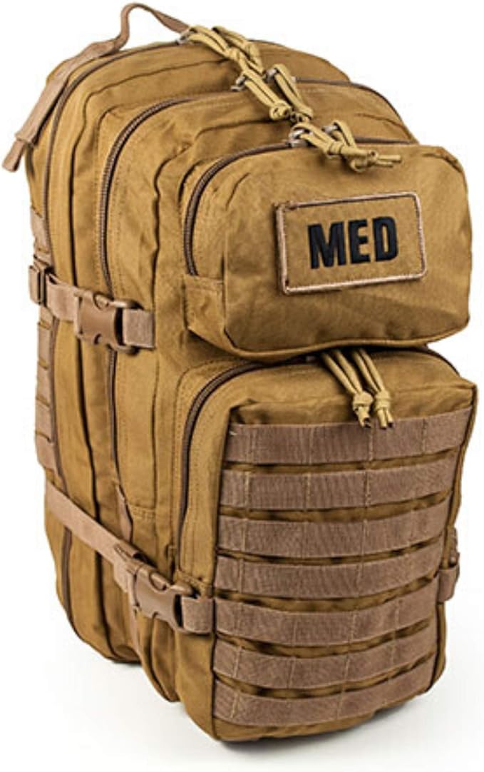 Luminary Tactical Trauma Kit Fully Stocked First Aid Kit Backpack EMS/EMT First Responder Medical Bug Out Bag for Preppers Professionals and Outdoorsman (Coyote Tan)