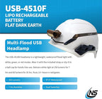 Nightstick USB-4510F Multi-Flood USB Headlamp w/Brim Clip & Camo Strap - LiPo - Flat Dark Earth