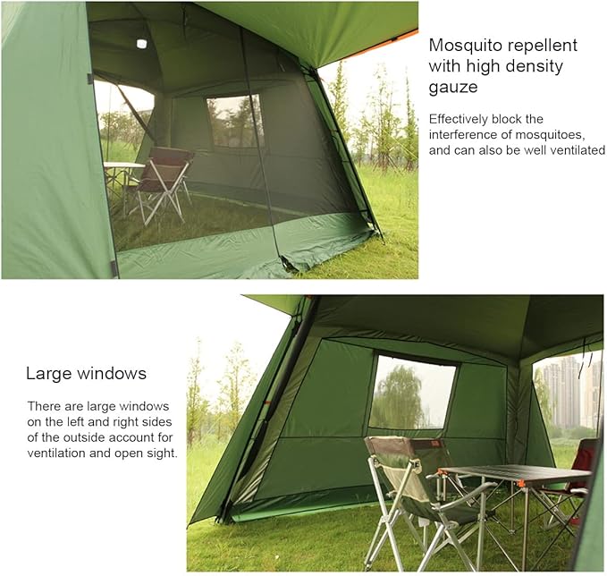 GeRRiT 3.6x3.6m Large Tent,Waterproof Windproof Family Tent,Portable Camping Tent 6/10 Person Tent for Picnic Hiking & Traveling,Outdoor Dome Tent