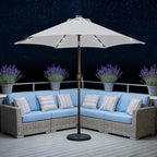 Blissun 7.5 ft Solar Umbrella, 18 LED Lighted Patio Umbrella, Table Market Umbrella