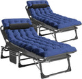 NAIZEA Folding Camping Cot & Lounge Chair - Adjustable Reclining Portable Outdoor Chaise for Pool, Beach & Patio Sunbathing