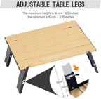 Old Bahama Bay Ultralight Aluminum Mini Table, 66lbs/30kg Weight Capacity, Foldable Small Beach Table with Retractable Legs,Suitable for Picnic Camping Outdoor Hiking