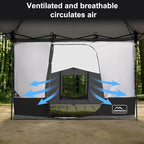 KAMPKEEPER Canopy Side Tent, Camping Canopy Tent for 10x10 Pop Up Canopies, Cube Tents, Gazebo Room Compatible with 10' Wide Canopies(Canopy Not Included)