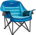 Oversized Camping Chair, Portable Folding Camping Chairs with Side Pocket, Cup Holder and Carry Bag, Heavy Duty Outdoor Camping Chairs for Adults, Fishing, Sports, Trip, up to 400lbs, Style 1
