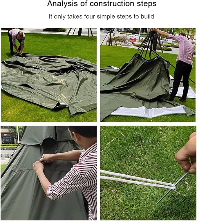 Hot Tents Outdoor Tents Teepee with Stove Hole Waterproof Family Pyramid Tent Camping Backpacking Hiking Mountaineering Heated Shelter
