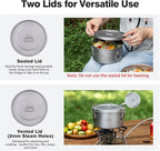 Boundless Voyage Titanium Sealed Lunch Box with Leak-Proof Lid Camping Cookware Lightweight Outdoor Cooking Pot for Backpacking Hiking Picnic & Travel Food Container (Ti2085C/0.9L)