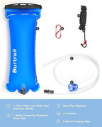 Gravity Water Bag, 3L Water Bag Compatible with Water Filtration System, Portable Gravity-Fed Water Bag for Camping Hiking Backpacking, Foldable & Hangable