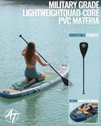 10'6''x33''Inflatable Stand Up Paddle Board, 400lbs Extra Wide Blow Up Paddle Board with Kayak Seat, Premium SUP Accessories Kit & Backpack, Non-Slip Stable Deck Boat for Yoga Fishing Surf