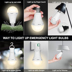 10 Pack Rechargeable Light Bulbs, Emergency Light Bulbs for Power Outage Hurricane Camping 3000K Warm Light Battery Operated Light Bulb 9W E26 1200mAh Battery Backup Soft Light Bulb for Lamps