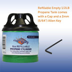 Flame King 1/2LB Propane Tank, Refillable and Empty Cylinder for Small Propane Lamps, Lanterns and Camp Stoves