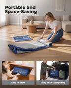 Air Mattress Full with Built in Pump,18'' Raised Inflatable Blow Up Mattress Full Size, 3 Mins Quick Self-Inflation/Deflation Inflatable Bed for Guests & Home, Outdoor Camping (Navy)