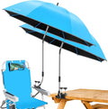 Beach Umbrella, 2PACK 48.7inch Chair Umbrella with Clamp adjustable 360°, UV Protection Large Camping Chair Umbrellas for Camping chair, Glof Cart,Table(Chair,Table not include)