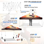 EAGLE PEAK Pop Up Canopy Tent with Wheeled Carry Bag, 8 Stakes, 4 Ropes, 4 Weight Bags, Easy Set Up Tent Canopy, 10x10 ft, 100sqft of Shade, Cowboy