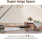 Oxford Bell Tent for Family Camping - Spacious 13.1ft /16.4ft Yurt with Stove Jack, Large Glamping Tents for 4-8 People, 4 Season Oxford Hot Tent Shelter