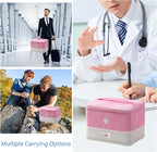 Travel Medicine Bag Organizer, Medical Bag Empty for First Responder Storage, Emergency Medical for Home, Travel, Camping, Car, Hiking & Outdoor Emergencies (Pink)