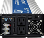 3000W Pure Sine Wave Inverter DC 36V to AC 110V 120V Power Inverter with Dual AC Outlets & Hardwire Terminal & LED Display for Solar,Home Backup Power,Outdoor Over 90% Efficiency